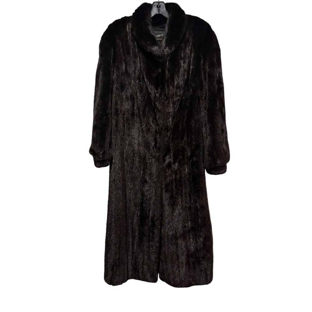 Vintage Barth-Wind Furs Full Length Mink Coat Mahogany Black Size 8 1989 Chicago